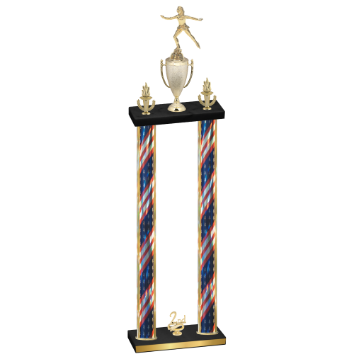 Double Flag USA Second Place Skater Trophy