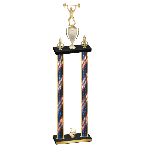 Double Flag USA Second Place Weights Trophy