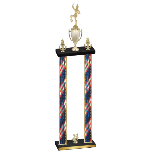 Double Flag USA Year Majorette Trophy