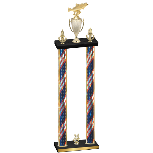 Double Flag USA Year Fishing Trophy