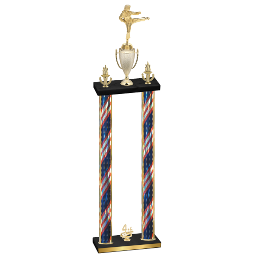 Double Flag USA Fourth Place Karate Trophy