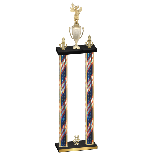 Double Flag USA Year Academics Trophy