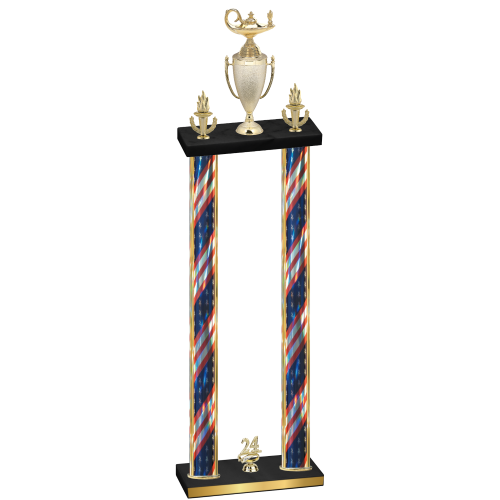 Double Flag USA Year Academics Trophy