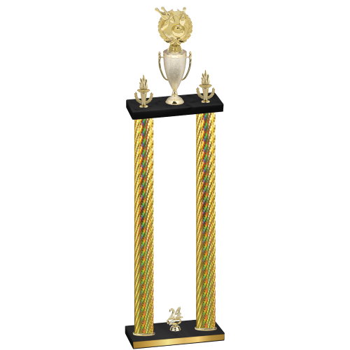 Double Gold Carbon Fiber Year Bowling Trophy