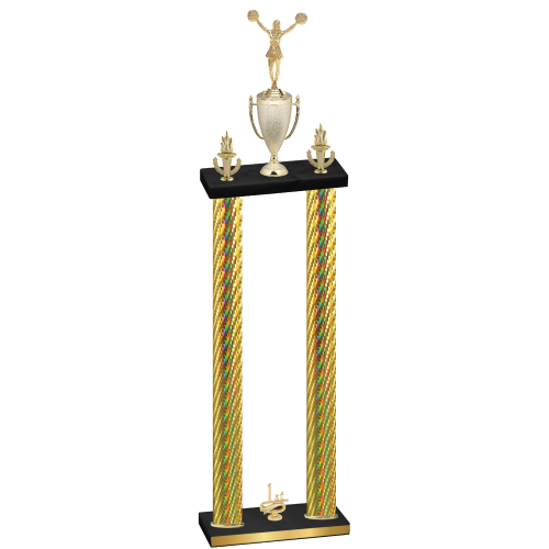 Double Gold Carbon Fiber First Place Cheerleading Trophy