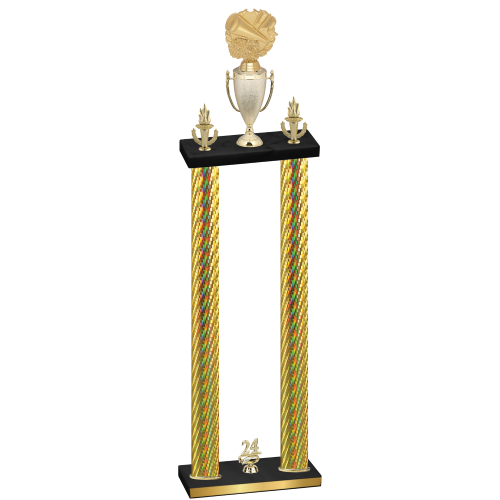 Double Gold Carbon Fiber Year Cheerleading Trophy
