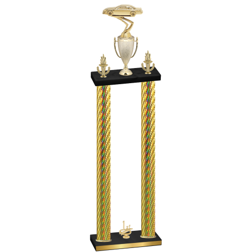 Double Gold Carbon Fiber First Place Cars Trophy