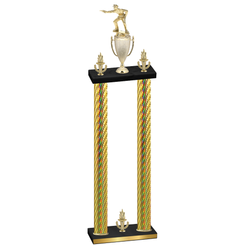 Double Gold Carbon Fiber Victory Shooter Trophy