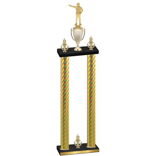 Double Gold Carbon Fiber Victory Shooter Trophy