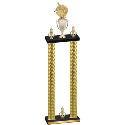 Double Gold Carbon Fiber Victory Baseball Trophy