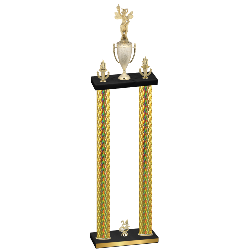 Double Gold Carbon Fiber Year Academics Trophy