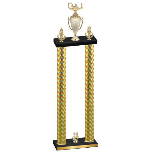 Double Gold Carbon Fiber Year Academics Trophy