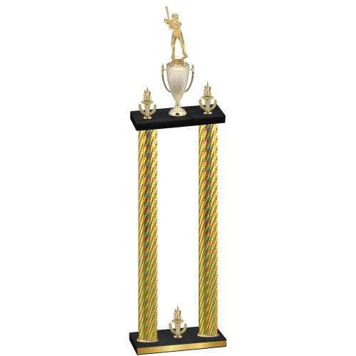 Double Gold Carbon Fiber Victory Baseball Trophy