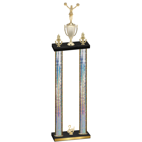 Double Silver Glacier Second Place Cheerleading Trophy