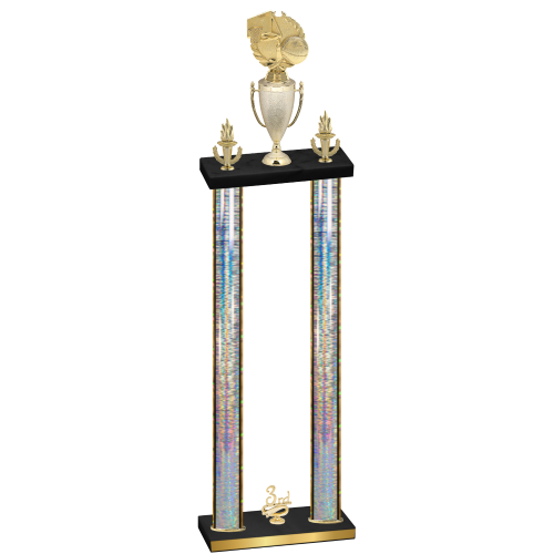 Double Silver Glacier Third Place Basketball Trophy
