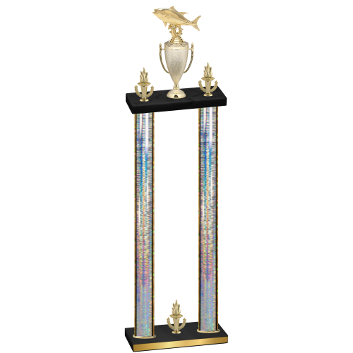 Double Silver Glacier Victory Fishing Trophy