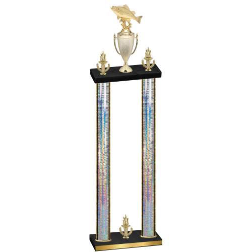 Double Silver Glacier Victory Fishing Trophy