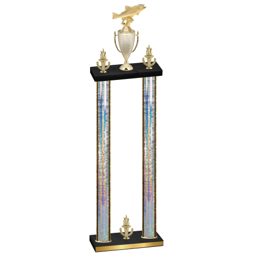 Double Silver Glacier Victory Fishing Trophy