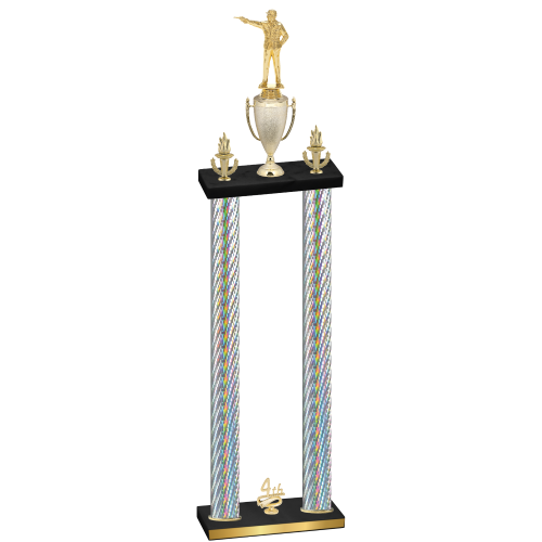 Double Silver Carbon Fiber Fourth Place Shooter Trophy