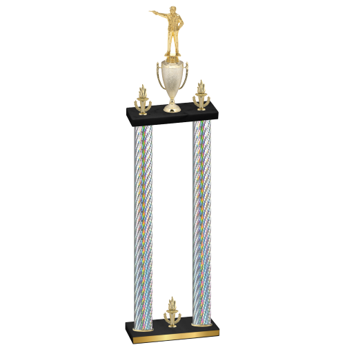Double Silver Carbon Fiber Victory Shooter Trophy