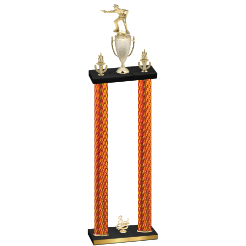 Double Orange Carbon Fiber Third Place Shooter Trophy