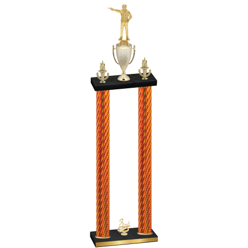 Double Orange Carbon Fiber Third Place Shooter Trophy