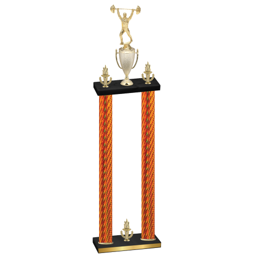 Double Orange Carbon Fiber Victory Weights Trophy