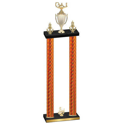 Double Orange Carbon Fiber Third Place Academics Trophy