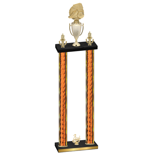 Double Orange Glacier Third Place Soccer Trophy