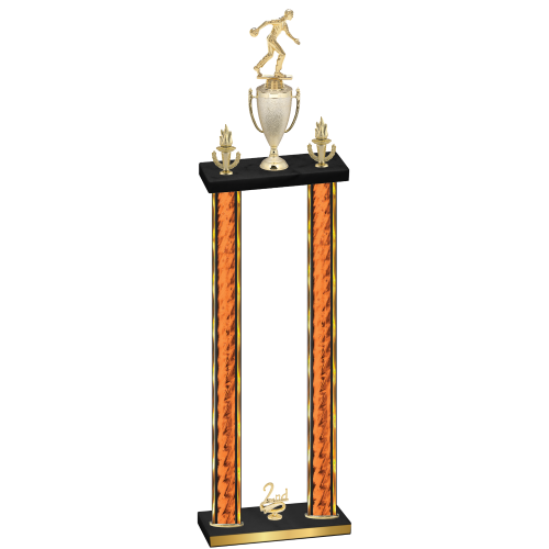 Double Orange Glacier Second Place Bowling Trophy