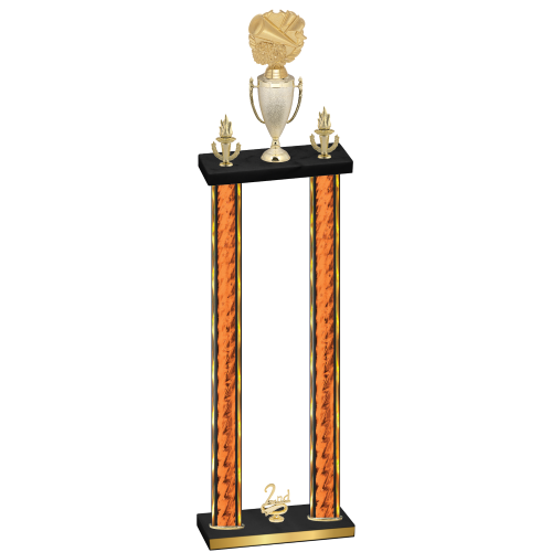 Double Orange Glacier Second Place Cheerleading Trophy