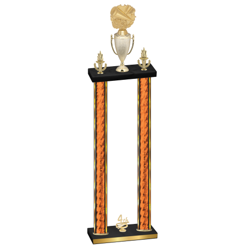 Double Orange Glacier Fourth Place Cheerleading Trophy