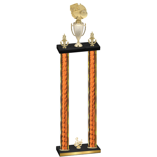 Double Orange Glacier Third Place Basketball Trophy
