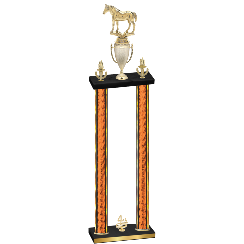 Double Orange Glacier Fourth Place Horses Trophy