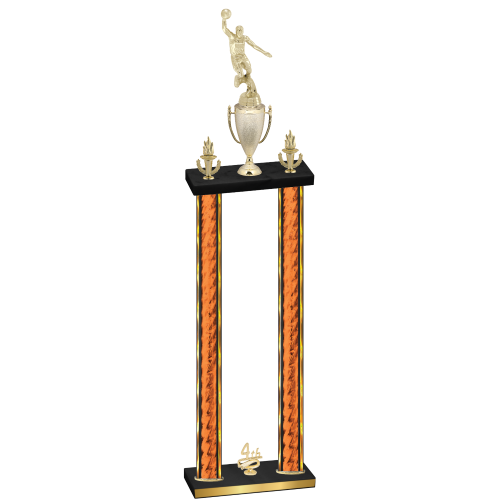 Double Orange Glacier Fourth Place Basketball Trophy