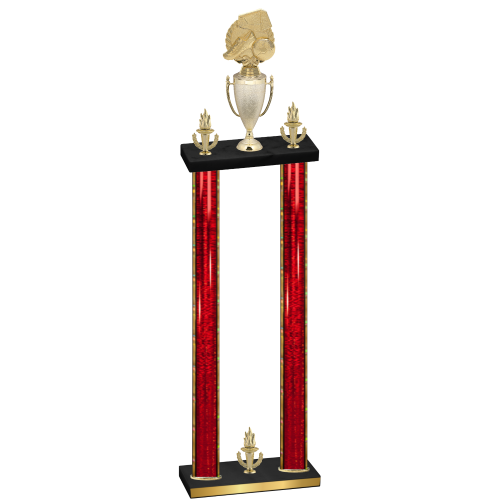 Double Red Glacier Victory Soccer Trophy