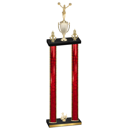 Double Red Glacier Third Place Cheerleading Trophy
