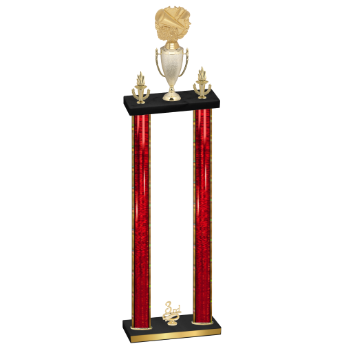 Double Red Glacier Third Place Cheerleading Trophy