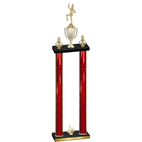 Double Red Glacier Third Place Majorette Trophy