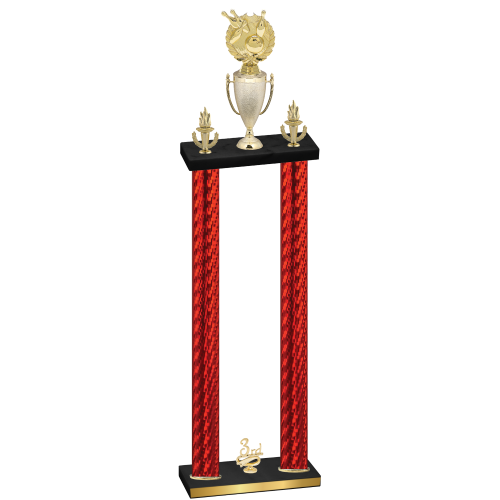 Double Red Carbon Fiber Third Place Bowling Trophy