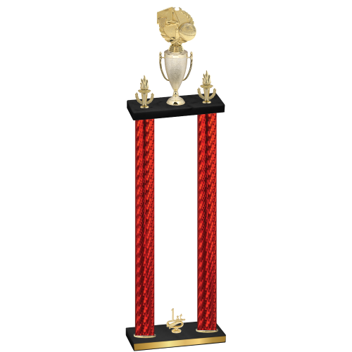 Double Red Carbon Fiber First Place Basketball Trophy