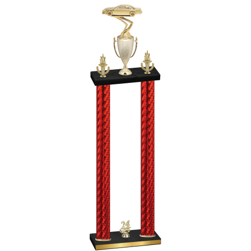 Double Red Carbon Fiber Year Cars Trophy