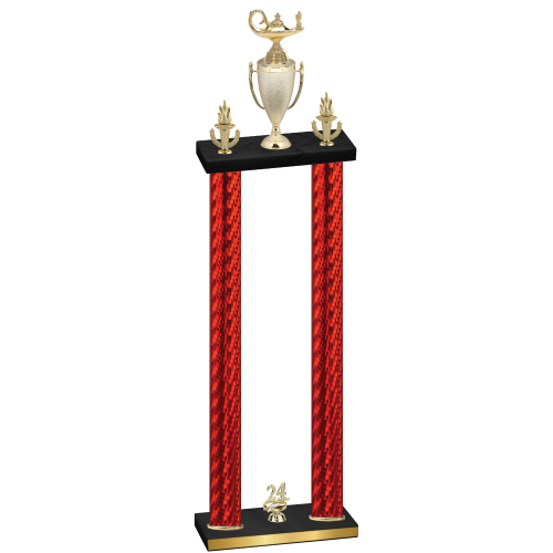 Double Red Carbon Fiber Year Academics Trophy