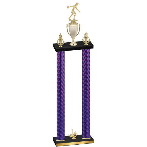Double Purple Carbon Fiber First Place Bowling Trophy