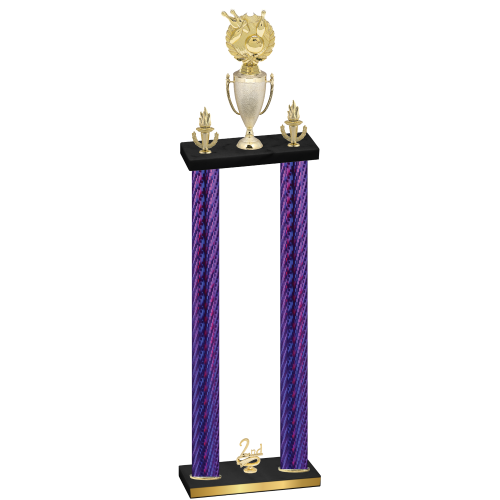 Double Purple Carbon Fiber Second Place Bowling Trophy