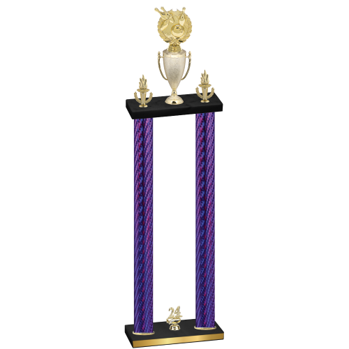 Double Purple Carbon Fiber Year Bowling Trophy