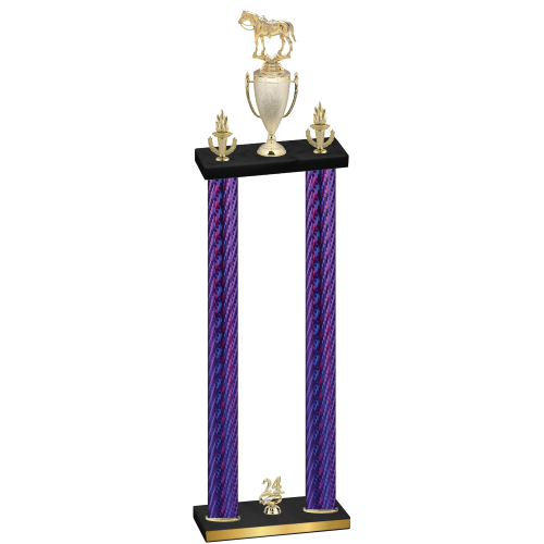 Double Purple Carbon Fiber Year Horses Trophy
