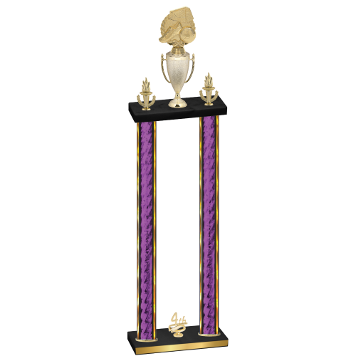Double Purple Glacier Fourth Place Soccer Trophy