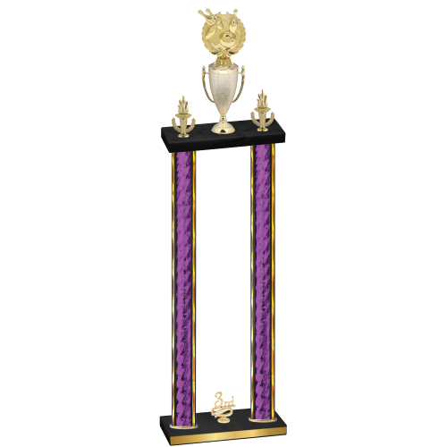 Double Purple Glacier Third Place Bowling Trophy