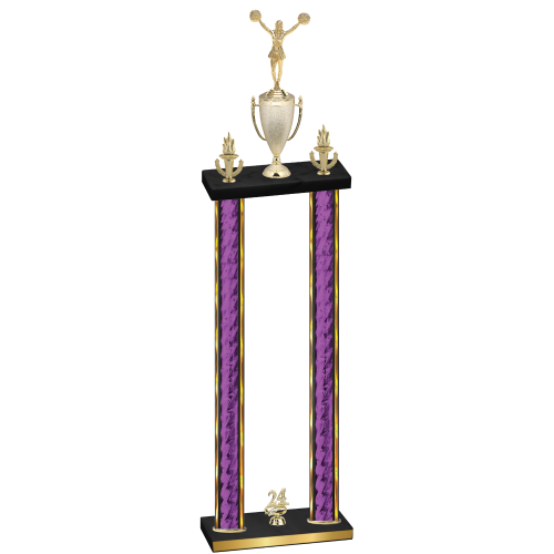 Double Purple Glacier Year Cheerleading Trophy